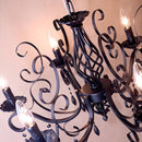 シャンデリア 白 黒 ホワイト ブラック led 対応 6灯 照明 ヨーロピアン 北欧 レトロ アンティーク調 雰囲気 インテリア 豪華 ゴージャス おしゃれ 吊下げ 天井 【納期C】【akz-modi-p6】