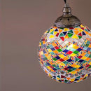 ペンダントライト ガラス モザイクタイル LED対応 ステンドガラス ステンドグラス 北欧 おしゃれ 1灯 led電球付き 円形 丸型 かわいい インテリア 吊下げ照明 【納期C】【akz-mosaic-9】