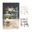 シェルフ 3段 ラック 小物置き 土台 ヨーロピアン 北欧 クラシック レトロ感 アンティーク調 プランター置き場 おしゃれ 古風 園芸 ガーデニング インテリア 【納期C】【akz-nbc075b】