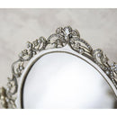 鏡 卓上 スタンドミラー テーブルミラー おしゃれ ヨーロピアン 回転式 楕円形 丸型 アンティーク調 ロマンチック ガーリー フェミニン 【納期C】【akz-pw7018br】