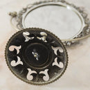 鏡 卓上 スタンドミラー テーブルミラー おしゃれ ヨーロピアン 回転式 楕円形 丸型 アンティーク調 ロマンチック ガーリー フェミニン 【納期C】【akz-pw7018br】