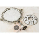 鏡 卓上 スタンドミラー テーブルミラー おしゃれ ヨーロピアン 回転式 楕円形 丸型 アンティーク調 ロマンチック ガーリー フェミニン 【納期C】【akz-pw7018br】