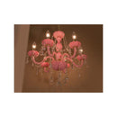 シャンデリア ピンク 姫系 ガーリー フェミニン 女の子 led対応 照明 おしゃれ ヨーロピアン 北欧 クラシック 上品 高級感 豪華 電気 【納期C】【akz-rosa-p6d-pink】