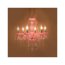 シャンデリア ピンク 姫系 ガーリー フェミニン 女の子 led対応 照明 おしゃれ ヨーロピアン 北欧 クラシック 上品 高級感 豪華 電気 【納期C】【akz-rosa-p6d-pink】