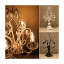 テーブルライト LED 対応 ガラス シャンデリア ４灯 テーブルランプ おしゃれ ヨーロピアン ゴージャス 豪華 フェミニン レトロ 北欧 アンティーク調 照明 卓上 【納期C】【akz-sdl1248】