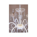 シャンデリア 6灯 led 電球対応 照明 天井 ホワイト クリア クリスタル ガラス おしゃれ 北欧 ガーリー ヨーロピアン 姫系 ロマンチック 【納期C】【akz-suci-p6d】