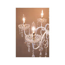 シャンデリア 6灯 led 電球対応 照明 天井 ホワイト クリア クリスタル ガラス おしゃれ 北欧 ガーリー ヨーロピアン 姫系 ロマンチック 【納期C】【akz-suci-p6d】