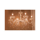 シャンデリア 6灯 led 電球対応 照明 天井 ホワイト クリア クリスタル ガラス おしゃれ 北欧 ガーリー ヨーロピアン 姫系 ロマンチック 【納期C】【akz-suci-p6d】