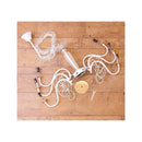 シャンデリア 6灯 led 電球対応 照明 天井 ホワイト クリア クリスタル ガラス おしゃれ 北欧 ガーリー ヨーロピアン 姫系 ロマンチック 【納期C】【akz-suci-p6d】