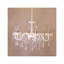 シャンデリア 6灯 led 電球対応 照明 天井 ホワイト クリア クリスタル ガラス おしゃれ 北欧 ガーリー ヨーロピアン 姫系 ロマンチック 【納期C】【akz-suci-p6d】