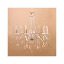 シャンデリア 6灯 led 照明 天井 吊下げ シルバー クリスタル ガラス おしゃれ 北欧 ガーリー ヨーロピアン 高級感 姫系 スタイリッシュ 【納期C】【akz-tessi-p6d】