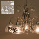 シーリングランプ 5灯 led 対応 天井照明 おしゃれ クラシック レトロ ヨーロピアン 北欧 姫系 ゴージャス 豪華 シェード ガラス クラシカル シーリングライト 【納期C】【akz-yg16855-5c】