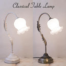 テーブルランプ クラシカル 北欧 ヨーロピアン おしゃれ レトロ アンティーク調 テーブルライト 照明 花型 デザイン アイアン シェード 卓上 デスクライト 【納期C】【akz-yg18207-1t】