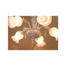 シャンデリア 5灯 led 対応 天井照明 おしゃれ ヨーロピアン ゴージャス オシャレ レトロ チェーン 長さ 調節 調整 白 ホワイト 花 モチーフ 姫系 【納期C】【akz-yg18207-ii-5p】