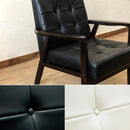 ソファ 一人掛け ブラック 黒 ホワイト 白 1人掛け シンプル おしゃれ PVC レザー 合成 革 ひじ掛け 肘付き レトロ モダン インテリア 【納期B】【axp64bk】