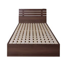 ベッドフレーム すのこ コンセント付き シングル 宮棚 【納期A】【azm-b-80s-br】