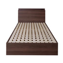 ベッドフレーム すのこ コンセント付き シングル ヘッドボード シングル 収納スペース 【納期A】【azm-b-81s-br】