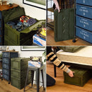 収納ボックス 大型 おしゃれ グリッドコンテナ 蓋つき 収納 折畳み 薄型 かっこいい アメリカン リビング ガレージ 【納期B】【azm-cf-s51nr】