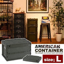 収納ボックス 大型 おしゃれ グリッドコンテナ 蓋つき 収納 折畳み 薄型 かっこいい アメリカン リビング ガレージ 【納期B】【azm-cf-s51nr】