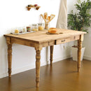 ダイニングテーブル カントリー調 引き出し付き 天然木製 装飾 脚 【納期A】【azm-cfs-771】