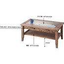 木目 センターテーブル テーブル ローテーブル 天板ガラス 引き出しあり 【納期A】【azm-cfs-842】