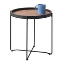 サイドテーブル ナイトテーブル 折り畳み 折りたたみ ラウンドテーブル トレー ミラー 鏡 天板 壁掛け ソファサイド ベッドサイド 丸型 おしゃれ 高級感 円形 【納期B】【azm-cir-501】