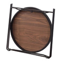 サイドテーブル ナイトテーブル 折り畳み 折りたたみ ラウンドテーブル トレー ミラー 鏡 天板 壁掛け ソファサイド ベッドサイド 丸型 おしゃれ 高級感 円形 【納期B】【azm-cir-501】