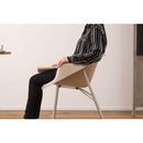 ダイニングチェア 北欧 アームチェア 1人掛け カーブ デザイン 肘掛け ひじ掛け 肘付き おしゃれ 湾曲 くすみ アースカラー カフェ風 椅子 ベージュ グリーン 緑 【納期A】【azm-cl-489】