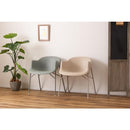 ダイニングチェア 北欧 アームチェア 1人掛け カーブ デザイン 肘掛け ひじ掛け 肘付き おしゃれ 湾曲 くすみ アースカラー カフェ風 椅子 ベージュ グリーン 緑 【納期A】【azm-cl-489】