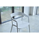 ダイニングチェア ガーデンチェア 椅子 グレー ホワイト 白 シンプル スタイリッシュ 背もたれ カーブ ガーデニング 庭 テラス ベランダ 屋上 ガレージ 【納期A】【azm-cl-504】