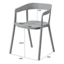 ダイニングチェア ガーデンチェア 椅子 グレー ホワイト 白 シンプル スタイリッシュ 背もたれ カーブ ガーデニング 庭 テラス ベランダ 屋上 ガレージ 【納期A】【azm-cl-504】