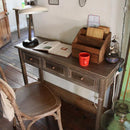 コンソール 引き出し付き テーブル デスク コンソールテーブル 作業台 幅 100cm 木製 桐 ナチュラル 北欧 カントリー おしゃれ レトロ アンティーク調 【納期A】【azm-cod-456br】