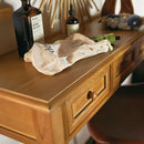 コンソール 引き出し付き テーブル デスク コンソールテーブル 作業台 幅 100cm 木製 桐 ナチュラル 北欧 カントリー おしゃれ レトロ アンティーク調 【納期A】【azm-cod-456br】