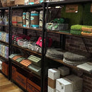 什器 スリム 5段 スチール ラック 棚 木製 ビンテージ風 【納期A】【azm-dis-938bk】