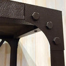 什器 スリム 5段 スチール ラック 棚 木製 ビンテージ風 【納期A】【azm-dis-938bk】