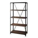 什器 スリム 5段 スチール ラック 棚 木製 ビンテージ風 【納期A】【azm-dis-938bk】