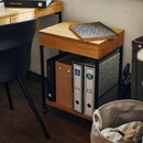 デスクワゴン サイドワゴン マルチワゴン サイドテーブル 引き出し キャスター付き スチール 脚 木製 北欧 ナチュラル おしゃれ カントリー 2段 ラック 収納棚 【納期B】【azm-end-330】