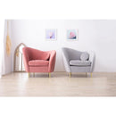 ソファ ソファー 1人掛け 一人掛け かわいい フェミニン ガーリー 姫系 北欧 ファブリック 布地 ベロア生地 クッション付き 上品 おしゃれ ピンク グレー 【納期A】【azm-est-111】