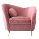 ソファ ソファー 1人掛け 一人掛け かわいい フェミニン ガーリー 姫系 北欧 ファブリック 布地 ベロア生地 クッション付き 上品 おしゃれ ピンク グレー 【納期A】【azm-est-111】