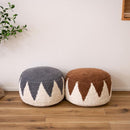 スツール おしゃれ 北欧 かわいい 50cm 発泡ビーズ クッション性 厚み 椅子 足置き 腰掛け リビング 子ども部屋 子供部屋 ナチュラル ラウンド 円形 茶色 グレー 【納期B】【azm-fab-001】