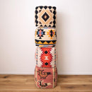 スツール 椅子 キリム 柄 オルテガ調 デザイン おしゃれ ビーズクッション 足置き オットマン 腰掛け チェア ダイニング デザイン リビング 子供 子ども部屋 【納期B】【azm-fab-002】