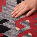 座布団 チェアマット キリム 柄 オルテガ調 デザイン おしゃれ シートクッション チェア用 ベンチ用 ダイニング 円座クッション リビング 円形 丸型 約40cm 【納期B】【azm-fab-003】