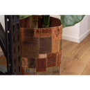 プランターカバー おしゃれ 巻き付け 鉢カバー 植木鉢カバー 目隠し 観葉植物 室内 インテリア パッチワーク風 ラベル アメカジ マジックテープ ボタン 留め 【納期B】【azm-fab-008】