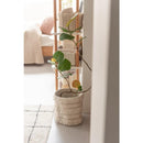 プランターカバー おしゃれ 巻き付け 鉢カバー 植木鉢カバー 目隠し 観葉植物 室内 インテリア パッチワーク風 ラベル アメカジ マジックテープ ボタン 留め 【納期B】【azm-fab-008】