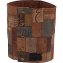 プランターカバー おしゃれ 巻き付け 鉢カバー 植木鉢カバー 目隠し 観葉植物 室内 インテリア パッチワーク風 ラベル アメカジ マジックテープ ボタン 留め 【納期B】【azm-fab-008】