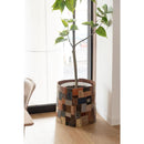 鉢カバー 植木鉢カバー プランターカバー おしゃれ 巻き付け 目隠し 観葉植物 室内 インテリアグリーン  ビンテージ風 レトロ アメカジ マジックテープ ボタン 【納期B】【azm-fab-009】