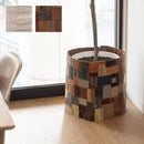 鉢カバー 植木鉢カバー プランターカバー おしゃれ 巻き付け 目隠し 観葉植物 室内 インテリアグリーン  ビンテージ風 レトロ アメカジ マジックテープ ボタン 【納期B】【azm-fab-009】