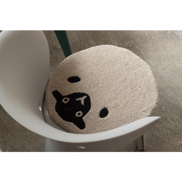 チェアマット 座布団 チェアシート クッションシート おしゃれ かわいい 面白い おもしろ アニマル 動物柄 猫 ネコ フクロウ ひつじ 羊 クマ 熊 円形 丸型 【納期B】【azm-fab-012】