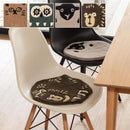 チェアマット 座布団 チェアシート クッションシート おしゃれ かわいい 面白い おもしろ アニマル 動物柄 猫 ネコ フクロウ ひつじ 羊 クマ 熊 円形 丸型 【納期B】【azm-fab-012】