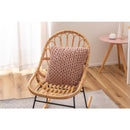 クッション 40×40cm ニット 編み込み おしゃれ くすみ 色 アースカラー 韓国インテリア コットン 綿 かわいい もこもこ ガーリー ロマンチック 姫系 ピンク 白 【納期B】【azm-fab-101】